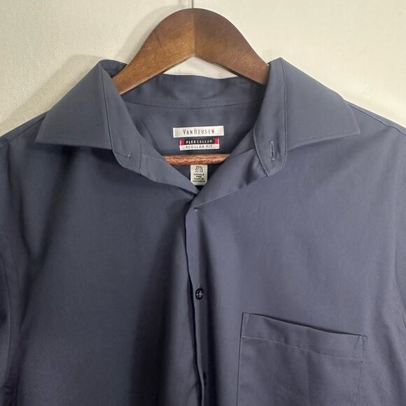 Van Heusen Dark Gray Dress Shirt, Regular Fit, 15.5 32/33 - Picture 3 of 9